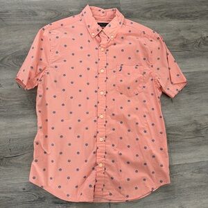 Nautica Peach and Blue Polka Dot Shirt